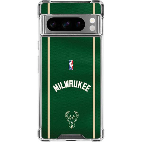 NBA Milwaukee Bucks Jersey Google Pixel 8 Pro Clear Case